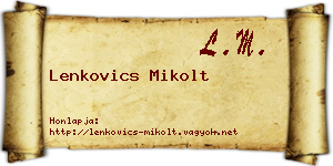 Lenkovics Mikolt névjegykártya